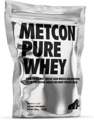 Whey Protein Isolate - Premium Grass-Fed Whey Protein Isolate Powder with 5 All-Natural Ingredients, No Fillers, Organic Cacao Flavor (500g)