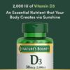 Nature's Bounty Vitamin D3 2000 IU | Supports Immune Health, Calcium Absorption & Bone Strength | Essential for Healthy Bones| Non-GMO, No-Gluten | 350 Softgels, 1 Serving Per Day for Daily Health