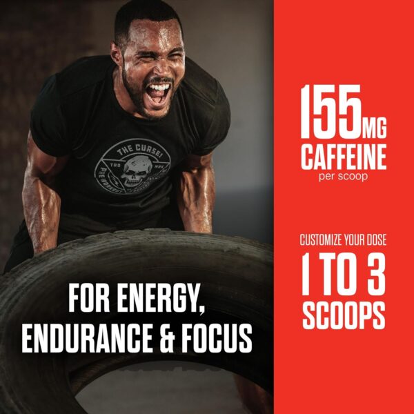 JNX SPORTS The Curse! Pre Workout Powder for Men & Women, Caffeine, Beta-Alanine, Creatine, L-Citrulline, 50 Servings, Peach Mango Flavor – Boost Energy, Strength & Focus
