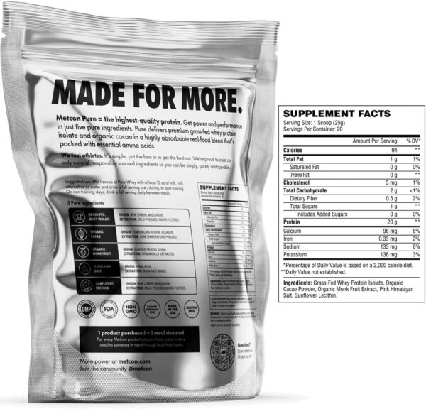 Whey Protein Isolate - Premium Grass-Fed Whey Protein Isolate Powder with 5 All-Natural Ingredients, No Fillers, Organic Cacao Flavor (500g)