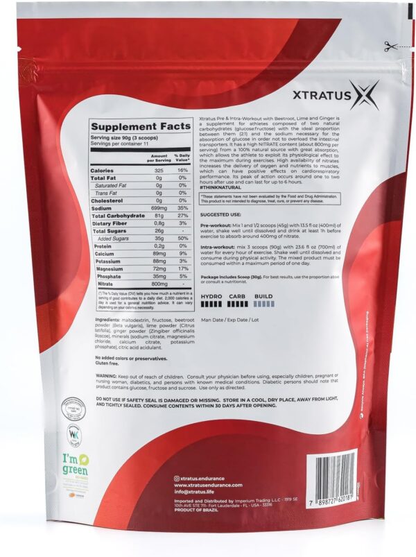 Beetroot (Nitrate) Lime and Ginger - Superfuel Sports Drink Powder with carbohydrates and Minerals. Natural Source of Nitrate. Nitric Oxide. Pre and Intra Training. 35,27Oz.