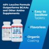 Ultimate 100% Essential Amino Acid Supplement - 3rd Party Tested - 300 Easy-to-Swallow, 1g Coated Tablets - All 9 EAA with 40% Leucine in Optimized BCAA Ratio - Improve Fitness & Performance - Non-GMO