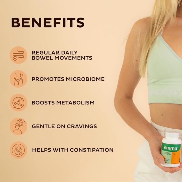 Emma Gut Health Doctors Endorsed Supplement - 60 Capsules - Relief from Gas and Bloating, Repairs Leaky Gut with Magnesium, Berberine, Vitamin D, Quercetin & More - Gut Health & Colon Cleanse Formula