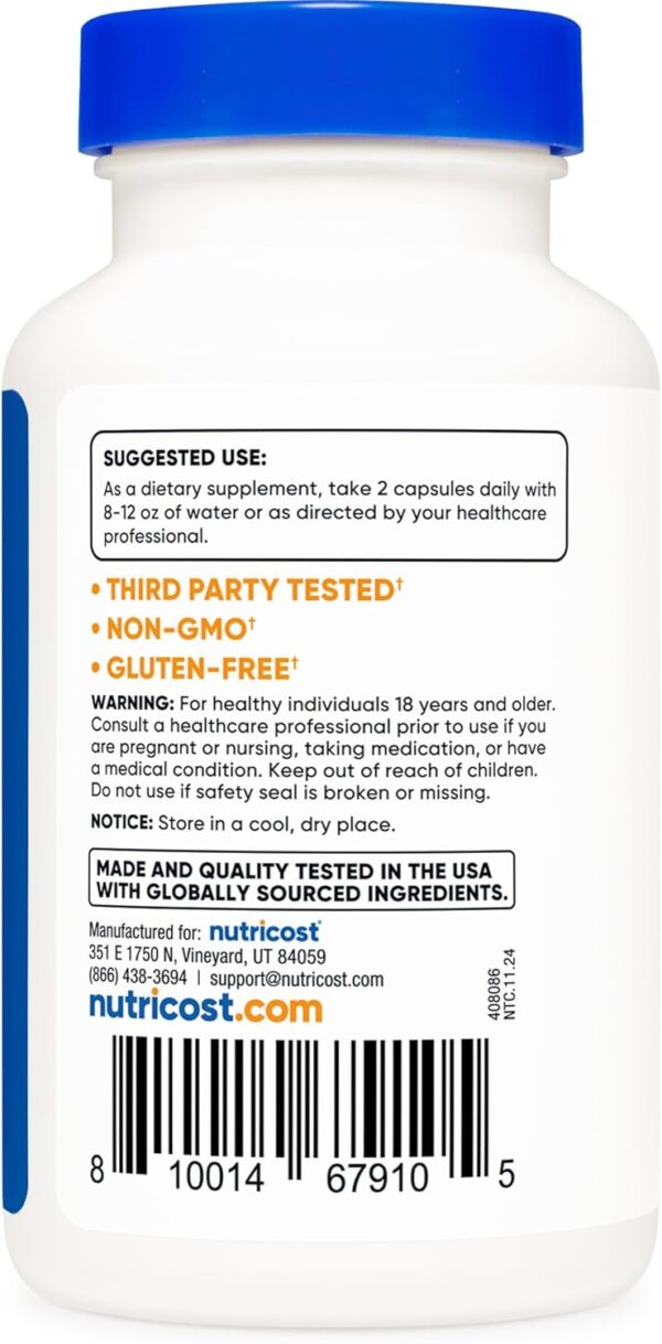 Nutricost Alpha GPC 600mg, 120 Vegetarian Capsules - Non-GMO and Gluten Free, 300mg Per Capsule