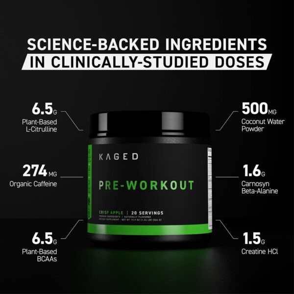 Kaged Original Pre Workout Powder Pink Lemonade Pre-Kaged Formulated with Creatine, Beta Alanine, Pure Caffeine 20 Servings