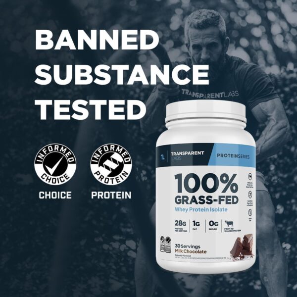 Transparent Labs Grass-Fed Whey Protein Isolate - Naturally Flavored, Gluten Free Whey Protein Powder with 28g of Protein per Serving & 9 Amino Acids - 30 Servings, Milk Chocolate