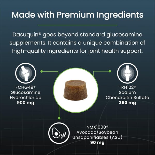 Nutramax Laboratories Dasuquin Joint Health Supplement for Large Dogs - With Glucosamine, Chondroitin, ASU, Boswellia Serrata Extract, and Green Tea Extract, 84 Soft Chews, DASL84SC