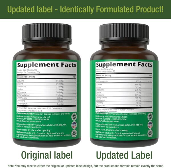 All 9 Essential Amino Acids Supplement. Capsules With 3x More Leucine For Muscle Recovery, Growth. EAA Supplement Better Than BCAA / BCAAS Branched Chain Aminos Acid. USA Tested EAAs Men + Women