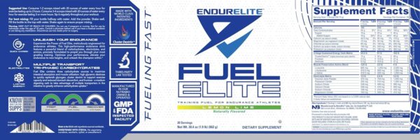 EndurElite Fuel Elite- Electrolyte Powder for Instant Hydration- Carbohydrates, Electrolytes, and Amino Acids- Lemon Lime-30 Servings