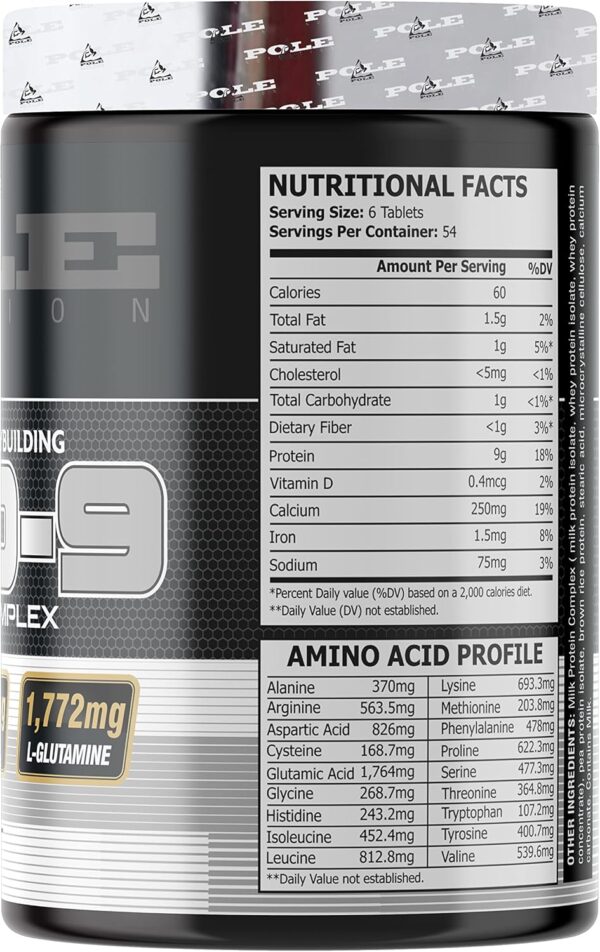 Amino 9 | Full Amino Acid Complex for Athletes & Bodybuilders | Nutraceutical Supplement for Enhanced Performance | 324 Tablets, 54 Servings