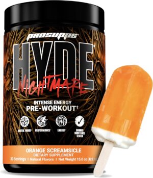 PROSUPPS Mr. Hyde Nightmare Pre Workout Powder with Caffeine & Beta Alanine - Preworkout for Intense Energy, Mental Focus & Performance - Gym & Fitness Supplements (Orange Creamsicle, 30 Servings)