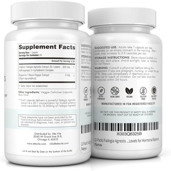 Organic Fadogia Agrestis 600mg for Natural Test Support (2X More Pure - 3X More Absorbent) Athlete Approved - Supports Muscle Growth & Recovery, Healthy Energy Levels, Drive, Stamina & Mood - 60ct