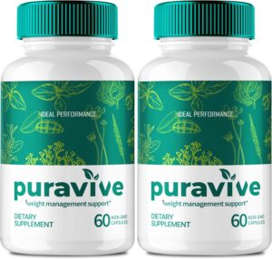 Puravive Capsules, Official Puravive Supplement Pills - Maximum Strength, All Natural Keto Capsule to Sustain Active Lifestyle & Fitness Goals, Pura Vive Detox & Cleanse Pills Reviews (2 Pack)