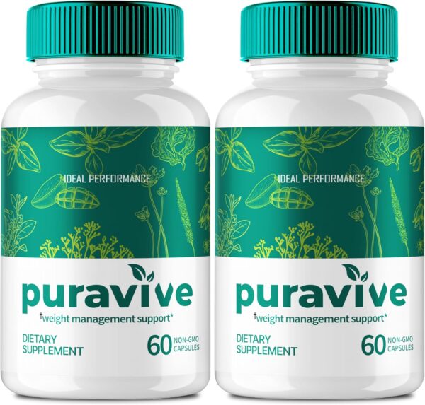 Puravive Capsules, Official Puravive Supplement Pills - Maximum Strength, All Natural Keto Capsule to Sustain Active Lifestyle & Fitness Goals, Pura Vive Detox & Cleanse Pills Reviews (2 Pack)