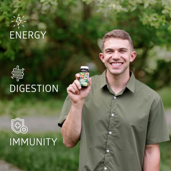 USDA Organic Superfood Greens [28 Powerful Ingredients] Natural Super Greens Capsules, Fruit and Veggie Supplement with Alfalfa, Beet Root and Ginger to Support Energy and Immunity, 60 Tablets