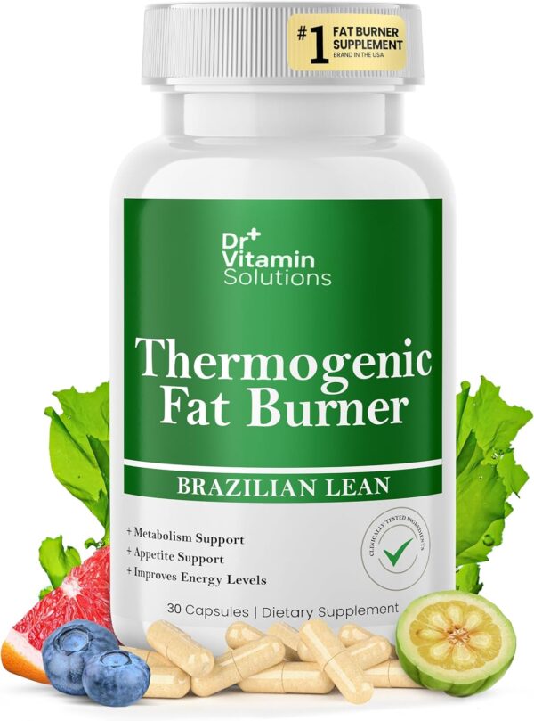 DR VITAMIN SOLUTIONS Thermogenic Fat Burner for Women and Men - Appetite Suppressant for Weight Loss - Includes Green Tea Extracts for Bloat Relief - Metabolism Booster - 30 Weight Loss Pills