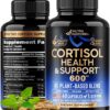 Cortisol Supplement for Women - Holy Basil | Ashwagandha | Rhodiola | L-Theanine - Plant-Based Hormone Balance - Mood, Focus & Sleep Support - Made in USA - Vegan, Non-GMO - 60 Capsules for 2 Months