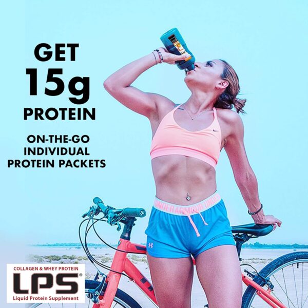 Nutritional Designs LPS Liquid Collagen & Whey Protein Supplement - Non-GMO Drink, Sugar-Free - Skin & Hair for Men & Women, Neutral, Single Serve (50 Packets)