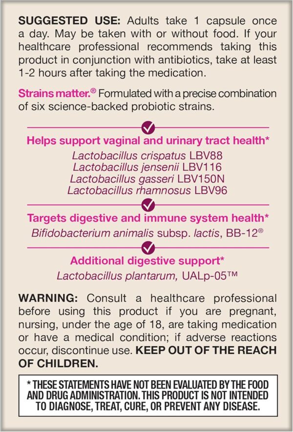 Jarrow Formulas Fem Dophilus Probiotics for Women - 10 Billion CFU, Female Vaginal Probiotics, Vaginal, Urinary Tract and Digestive Support, 30 Capsules