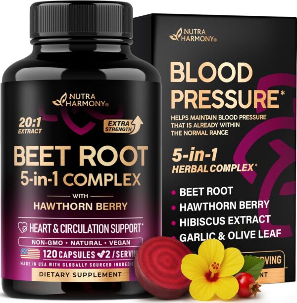Beet Root Capsules - Healthy Blood Pressure Support Supplement