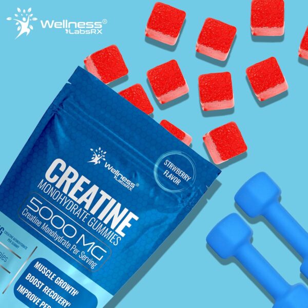 Creatine Gummies 5000mg, 30 Servings Creatine Monohydrate Gummies - Third-Party Tested Creatine for Women, Strawberry Flavor Creatine for Men, Muscle Growth, Strength, and Recovery