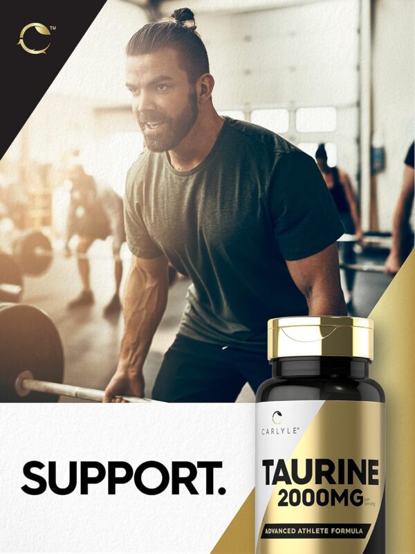 Carlyle Taurine Supplement | 2000mg | 60 Caplets | Vegetarian, Non-GMO, and Gluten Free | Advanced Athlete Formula