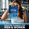 Creatine Gummies 5000mg, 30 Servings Creatine Monohydrate Gummies - Third-Party Tested Creatine for Women, Strawberry Flavor Creatine for Men, Muscle Growth, Strength, and Recovery