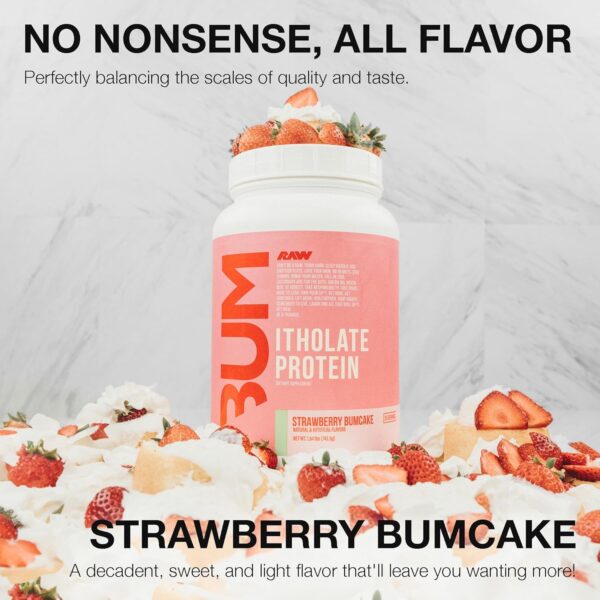 RAW Whey Isolate Protein Powder, Strawberry BumCake (CBUM Itholate Protein) - 100% Grass-Fed Sports Nutrition Powder for Muscle Growth & Recovery - Low-Fat, Low Carb, Naturally Flavored - 25 Servings