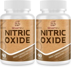 Nitric Oxide Supplement, Nitric Oxide Booster & 6-in-1 Phytonutrient Blend for Heart, Circulation, Immune - 90 Capsules (2 Bottle)