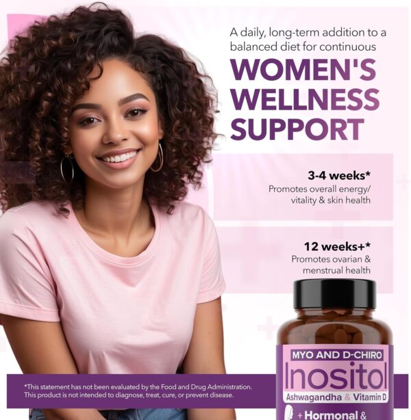 Intimate Rose Myo-Inositol & D-Chiro Inositol Supplement for Women - Hormone Balance & Ovarian Support for Women - Ideal 40:1 Ratio, Vitamin D3 + Ashwagandha