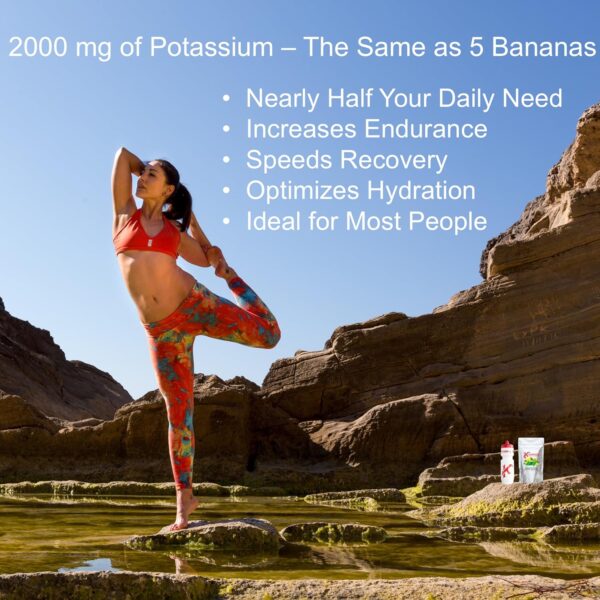 Electrolytes Powder Potassium Supplement - 2000 mg K+, >2X More Than Coconut Water | Cramp Relief and Prevention | Hydration Powder Packets