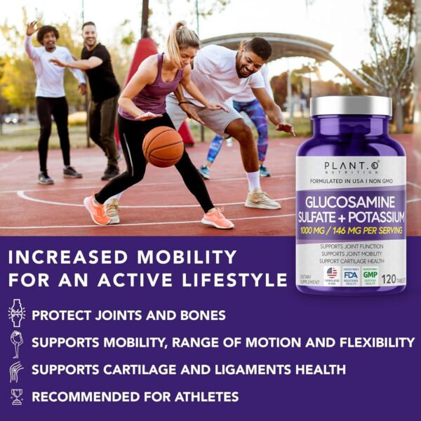 Glucosamine Sulfate with Potassium | Strong Joint Support Supplement | Supports Cartilage and Connective Tissues | Aids Knee and Bone Structure | 120 Tablets