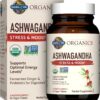 Garden of Life Organics Ashwagandha Stress, Mood & Energy Support Supplement with Probiotics & Ginger Root for Digestion - Vegan, Gluten Free, Non GMO – 2 Month Supply, 60 Tablets