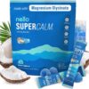 Supercalm Powdered Drink Mix, Blue Coconut, L Theanine, Ksm-66 Ashwagandha, Magnesium Glycinate, Vitamin D 3, Supplements for Relaxation & Focus, No Sugar, Non GMO, On The Go, 20 Srvgs