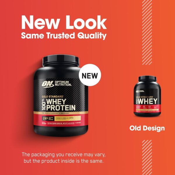Optimum Nutrition Gold Standard 100% Whey Protein Powder, French Vanilla Crème, 5 Pound (Packaging May Vary)