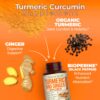 Turmeric Supplement with Ginger Root for Joint & Digestion Support - Turmeric Curcumin Supplement 95% Curcuminoids. Contains Organic Tumeric with Black Pepper (Bioperine) for Max Absorption. 60 Caps