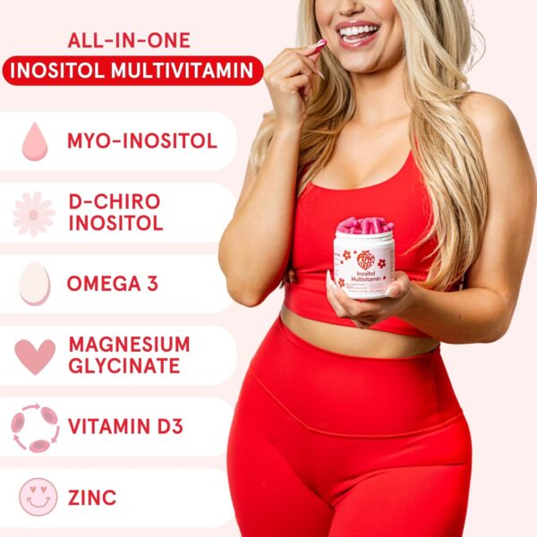 Inositol Multivitamin Capsules – Myo-Inositol & D-Chiro 40:1 Blend, Omega-3, Vitamin D3, Magnesium, Zinc – Supports Women’s Health, Mood, Energy, Supplement – 30 SVG