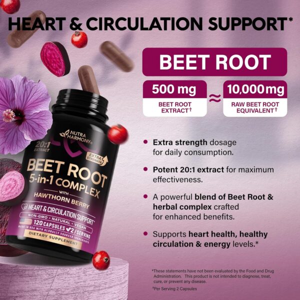 Beet Root Capsules - Healthy Blood Pressure Support Supplement