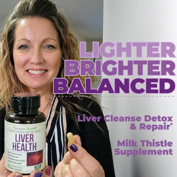 Liver Cleanse Detox & Repair Milk Thistle Supplement - Herbal Liver Support - Choline, Artichoke Extract & Chicory. Dandelion Root Supplement to Support Digestion & Promote Cellular Repair. 60 Caps