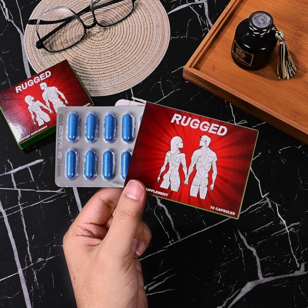 Rugged Male Supplement for Men. Fast Acting Sports Nutrition Supplement with 10 Potent Ingredients - Tongkat Ali + 9 More, for Improved Energy, Stamina, Endurance & Performance. 10 Capsules