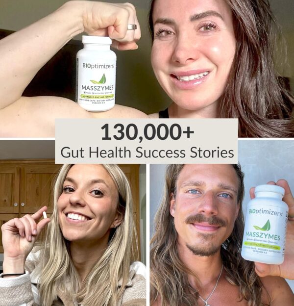 BIOptimizers MassZymes Digestive Enzymes Supplement – Max Nutrient Absorption, Boost Energy, Reduce Bloating – Health Vegan Dairy-Free – Muscle Recovery, Gut Health & Clarity - 100,000 Units 30 Caps