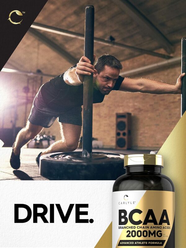 Carlyle BCAA Capsules | 2000mg | 400 Powder Pills | Amino Acids Supplement Blend | for Women and Men | with L-Isoleucine, L-Leucine, L-Valine | Non-GMO and Gluten Free