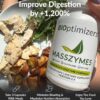 BIOptimizers MassZymes Digestive Enzymes Supplement – Max Nutrient Absorption, Boost Energy, Reduce Bloating – Health Vegan Dairy-Free – Muscle Recovery, Gut Health & Clarity - 100,000 Units 30 Caps